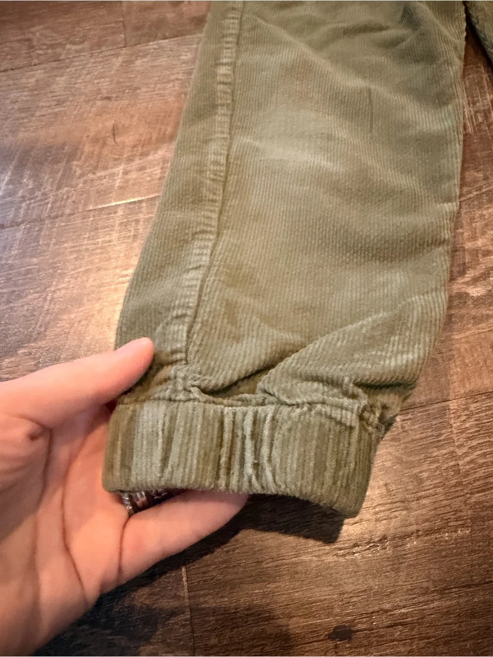 Hanna Andersson Olive Green Corduroy Jogger Pants Kids Size 100 US 4